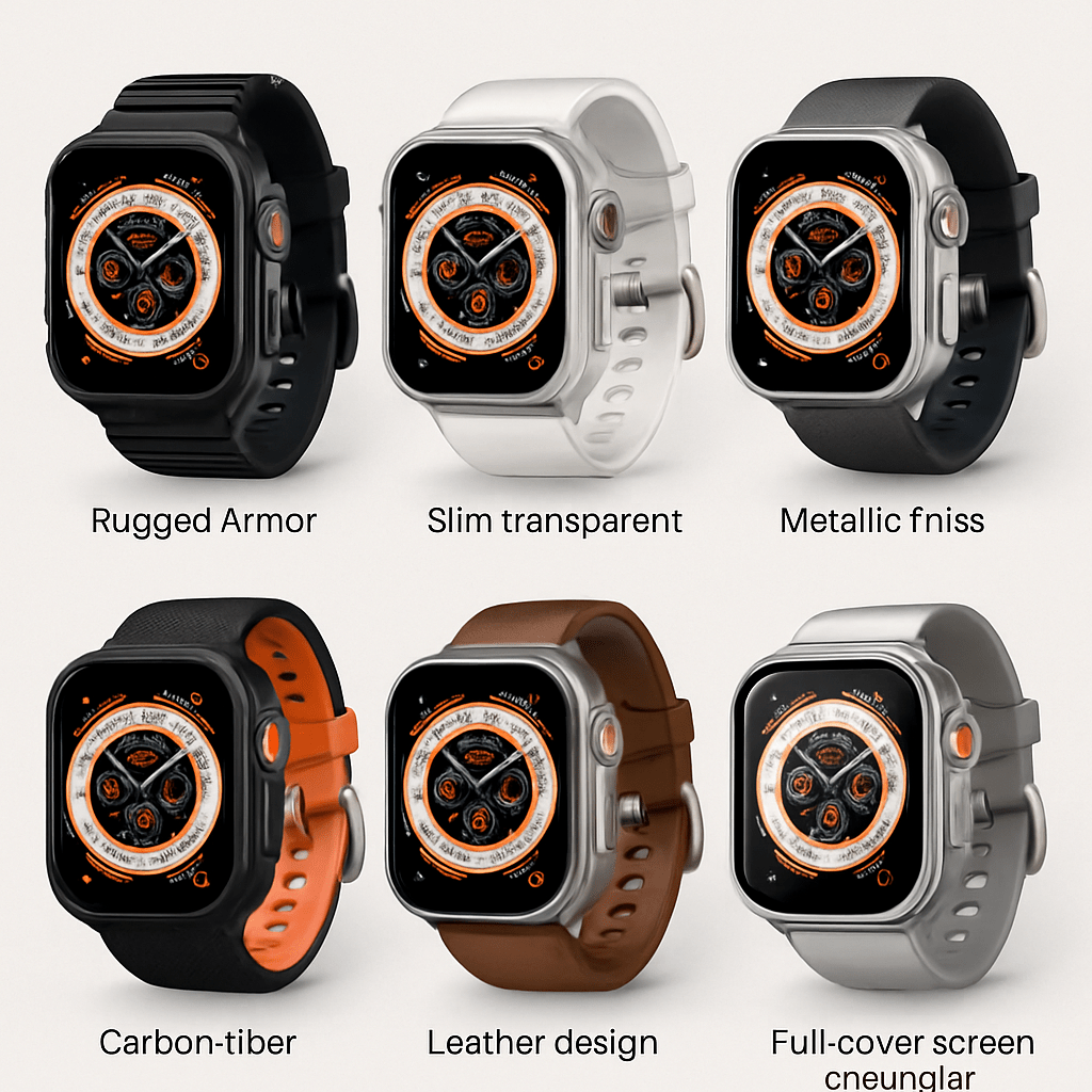 Apple Watch Ultra 2 Case compared with unprotected watch showing damage